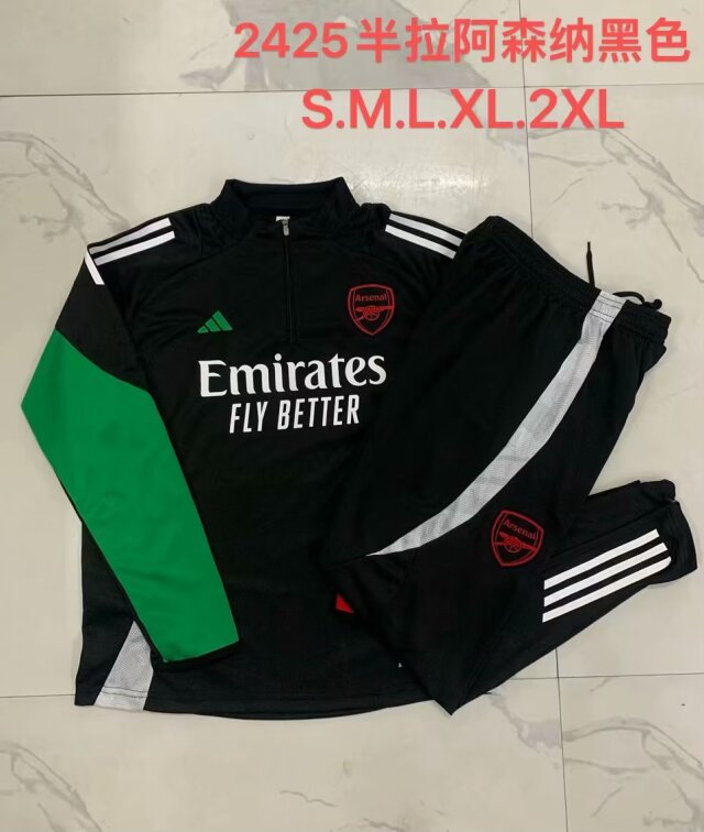 2024/25 Arsenal Black Soccer Tracksuit Uniform-815