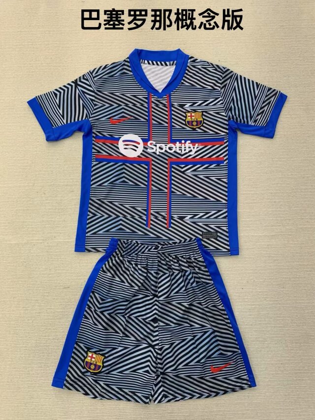 Kids 2024/25 Special Version Barcelona Gray Kids/Youth Soccer Uniform-208