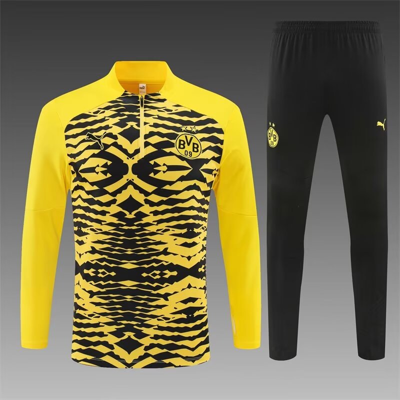 2024/25 Borussia Dortmund Yellow & Black Soccer Tracksuit Uniform-801