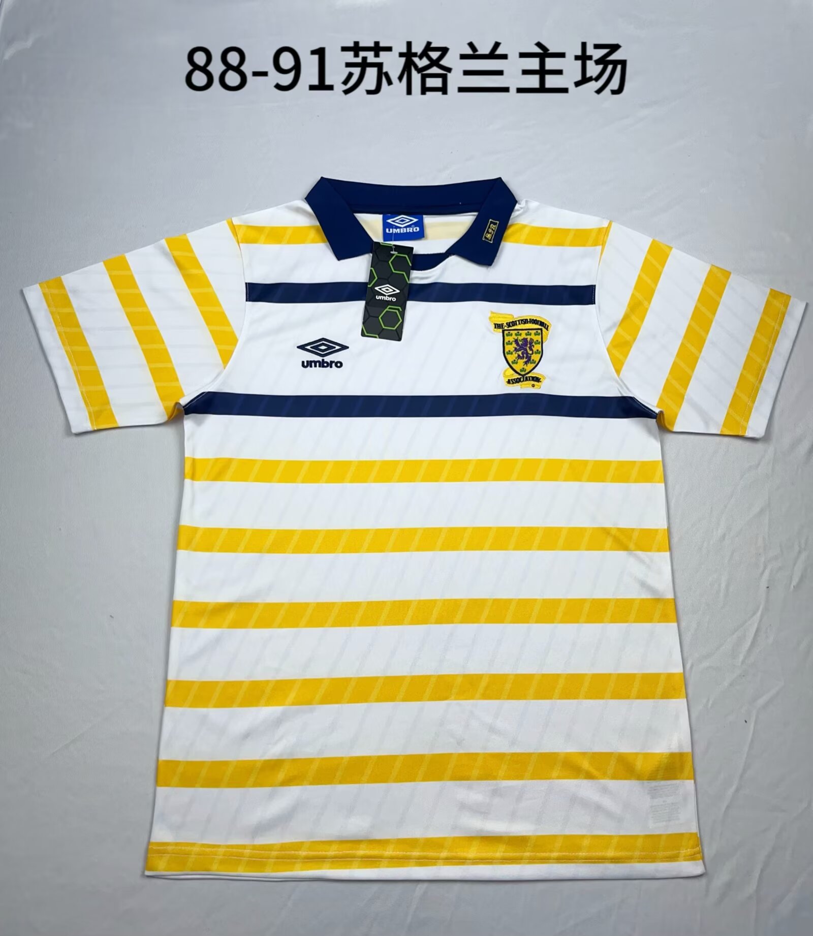 88/91 Retro Version Scotland Home Yellow & White Thailand Soccer Jersey AAA-709