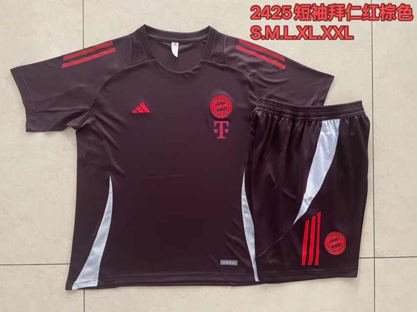 2024/25 Bayern München Red-Brown Shorts-Sleeve Thailand Soccer Uniform-815