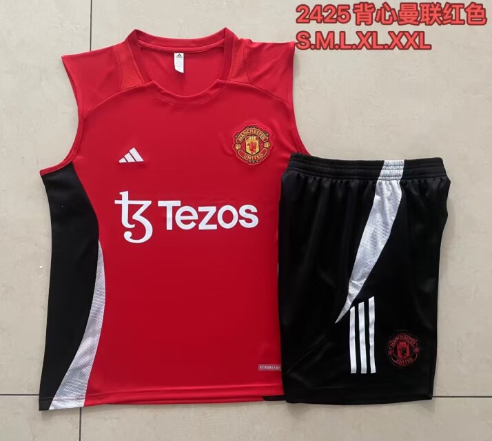 2024/25 Manchester United Red Shorts-Sleeve Thailand Tracksuit Uniform-815