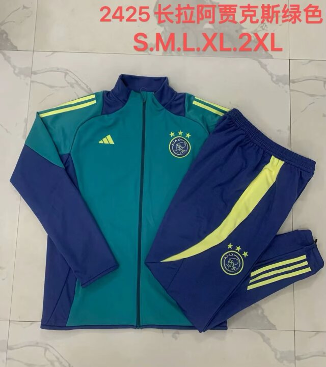 2024/25 Ajax Green & Blue Thailand Soccer Jacket Uniform-815