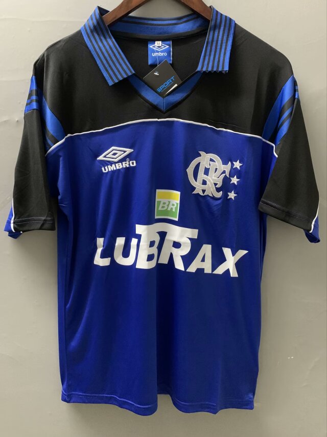 1999 Retro Version CR Flamengo Goalkeeper Away Blue Thailand Soccer Jersey AAA-FY