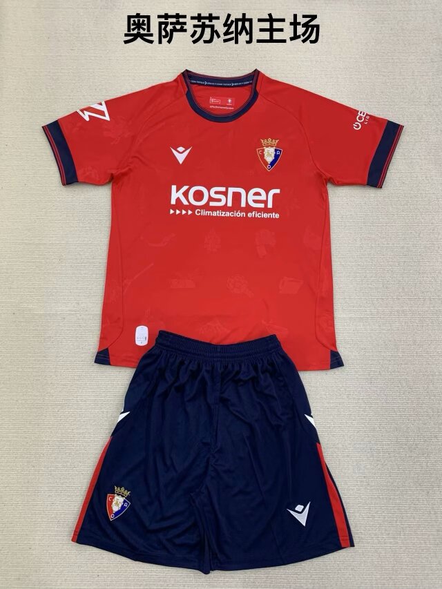 Kids 2024/25 CA Osasuna Home Red Kids/Youth Soccer Uniform-208