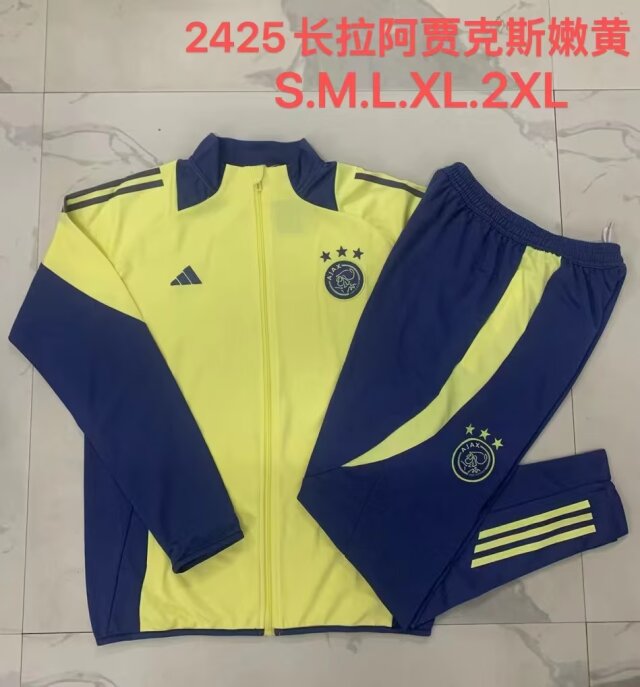 2024/25 Ajax Yellow & Blue Thailand Soccer Jacket Uniform-815