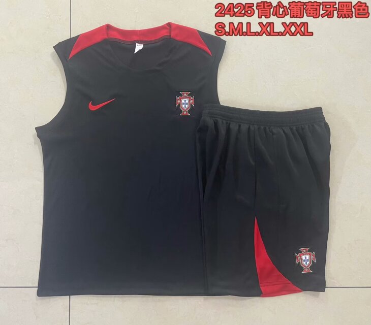 2024/25 Portugal Black Thailand Soccer Tracksuit Uniform-815