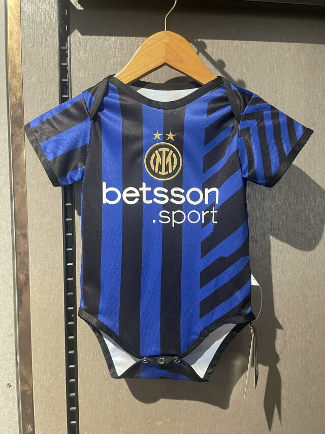 (Size 9/12) 2024/25 Inter Milan Home Black & Blue Baby Soccer Uniform-308