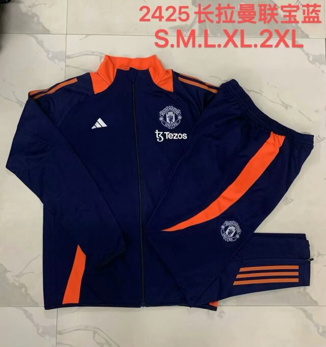 2024/25 Manchester United Royal Blue Thailand Soccer Jacket Uniform-411/815