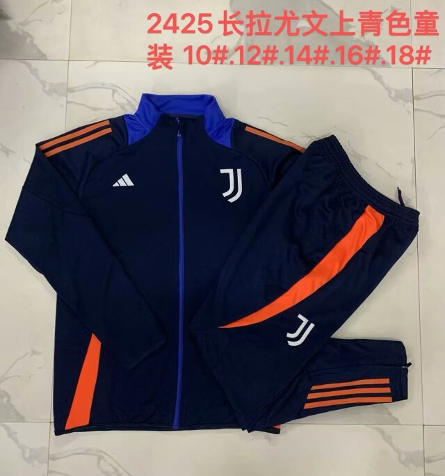 Kids 2024/25 Juventus FC Royal Blue Kids/Youth Soccer Jacket Uniform-815