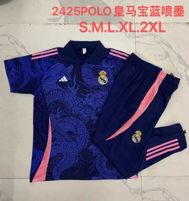 2024/25 Real Madrid Royal Blue Thailand Soccer Polo Uniform-815