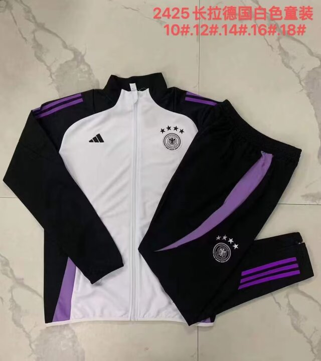 Kids 2024-25 Germany White Soccer Jacket Uniform-815