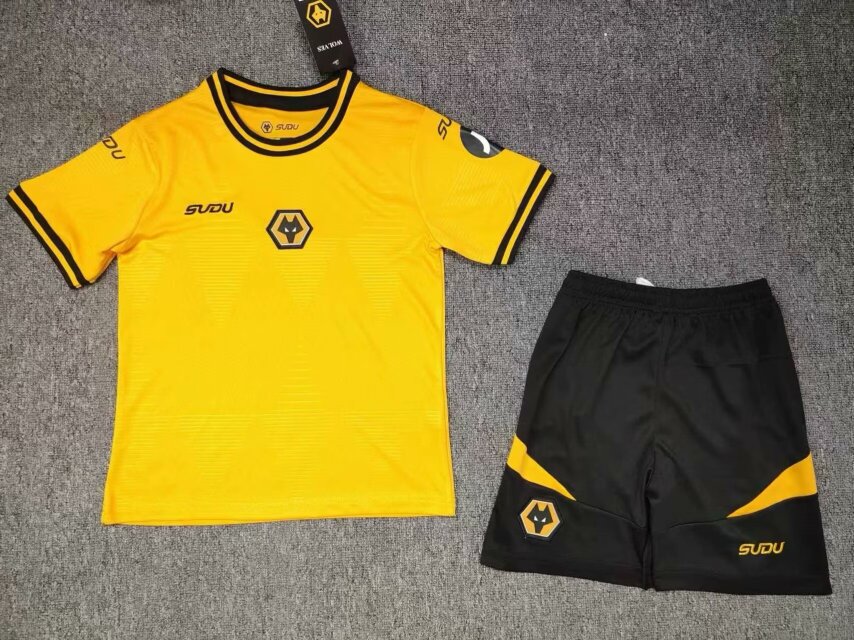 Kids 2024/25 Wolverhampton Wanderers Home Yellow Kids/Youth Soccer Uniform-123/1040/522