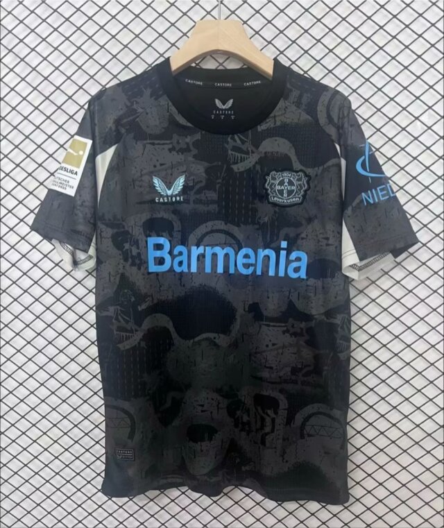 2024/25 Bayer 04 Leverkusen 2nd Away Black & Gray Thailand Soccer Jersey AAA-95