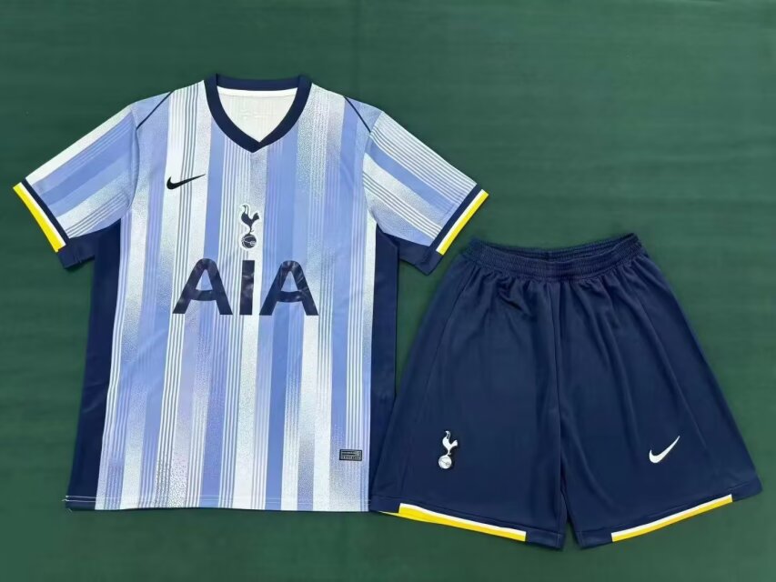 2024/25 Tottenham Hotspur Away Blue & White Soccer Uniform-SKE