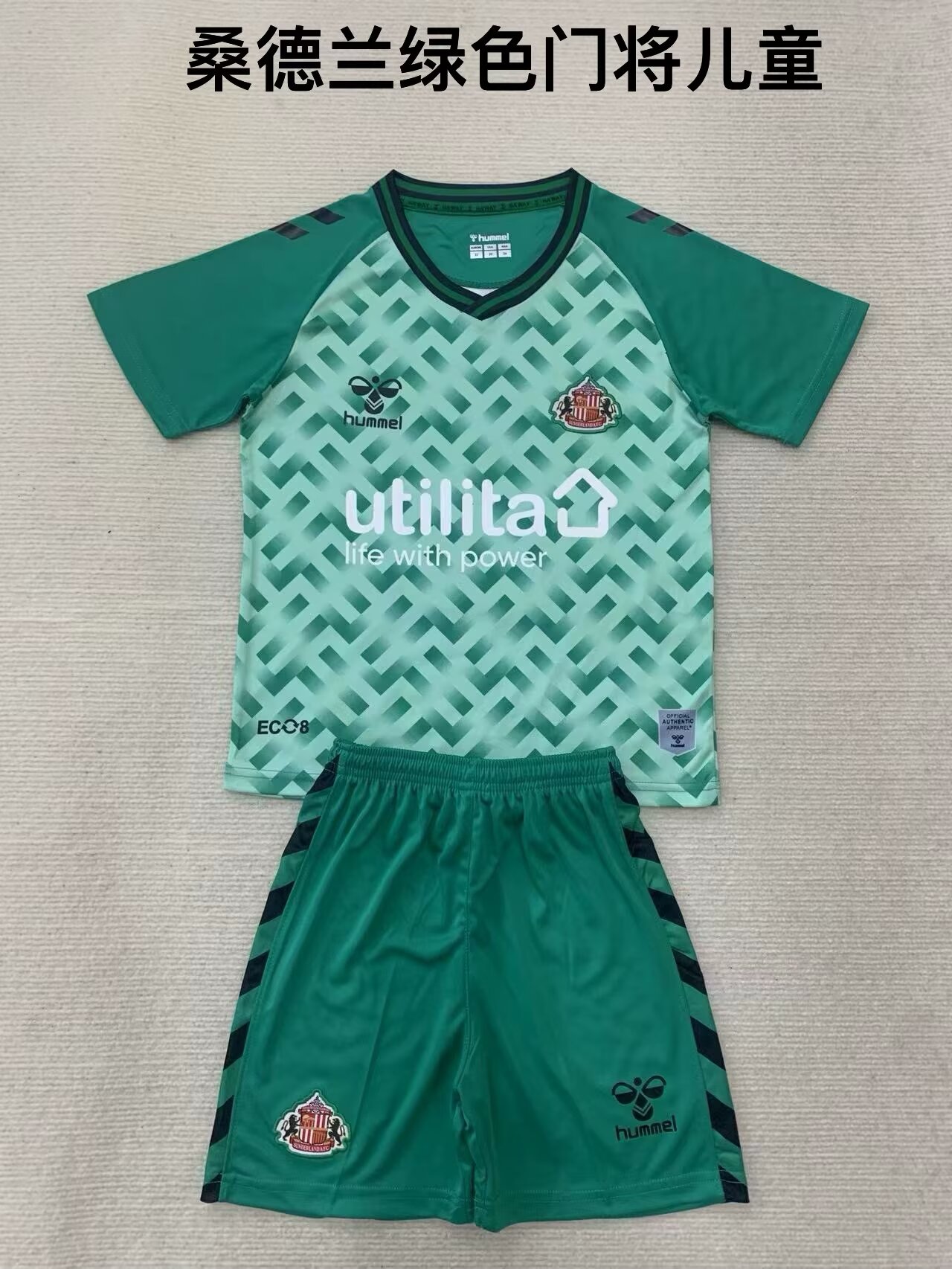 Kids 2024/25 Sunderland Goalkeeper Green Kids/Youth Soccer Uniform AAA-208