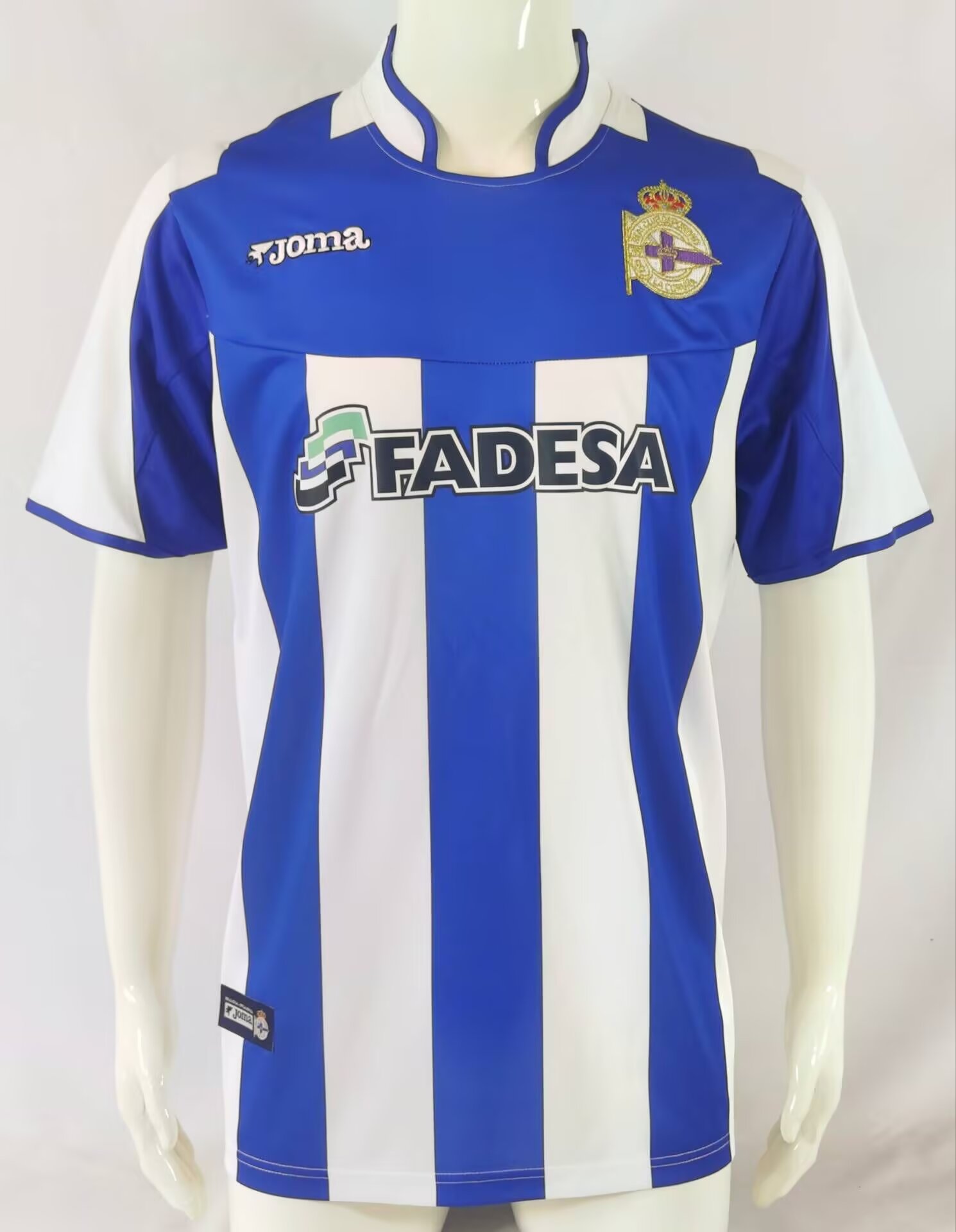 03-04 Retro Version Deportivo La Coruña Home Blue & White Thailand Soccer Jersey AAA-503