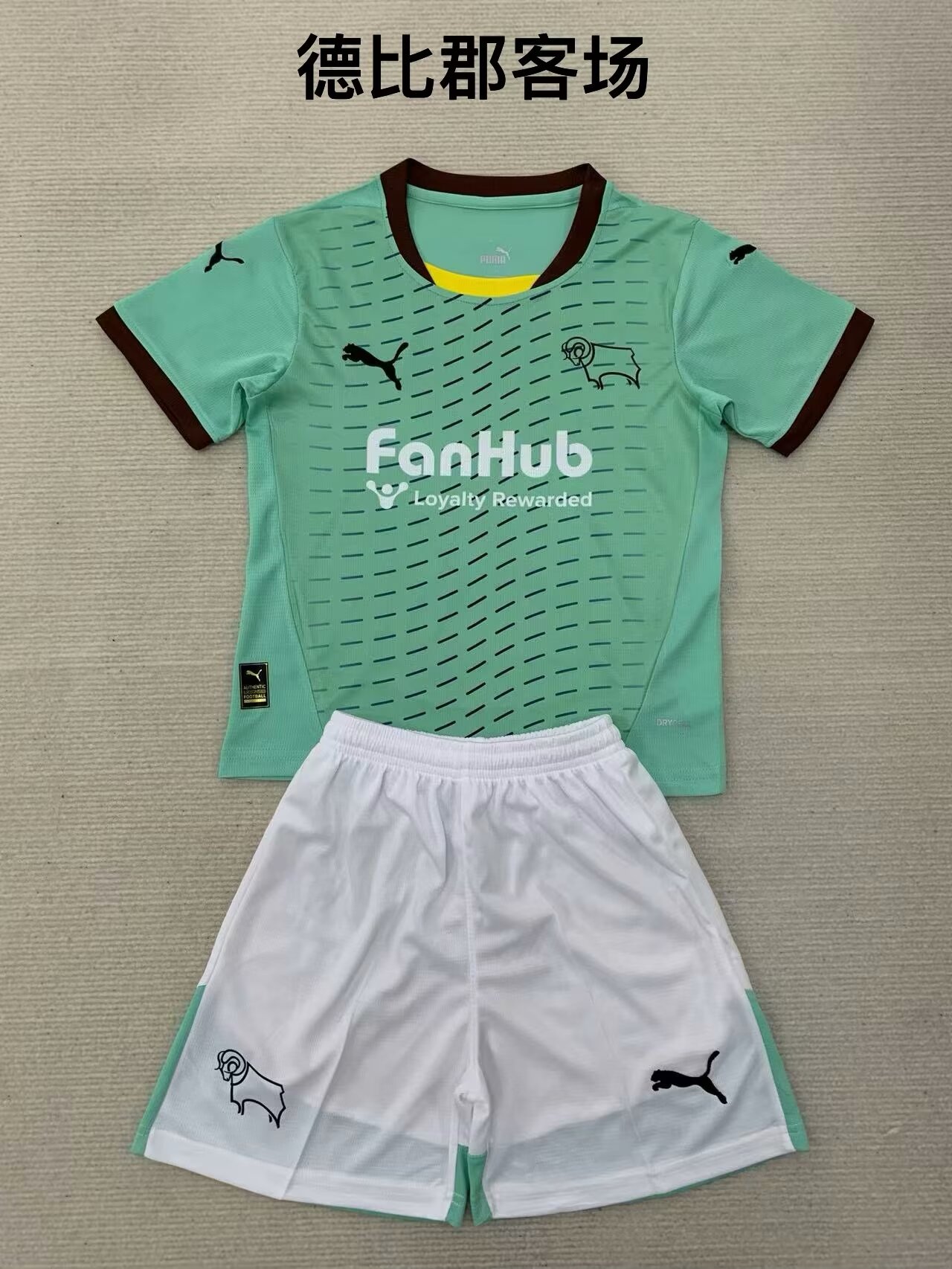 Kids 2024/25 Derby County Away Green Kids/Youth Soccer Uniform-208