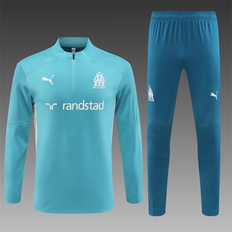 2024/25 Olympique Marseille Lake Green Thailand Soccer Tracksuit Uniform-801