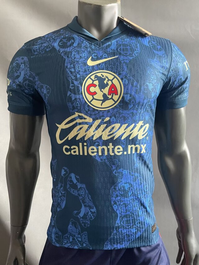 Player Version 2024/25 Club América Away Blue Thailand Soccer Jersey AAA-308/908/MY