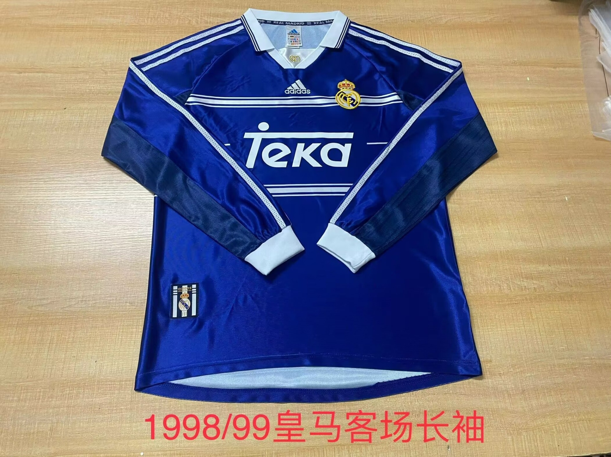 1998-99 Retro Real Madrid Away Blue Thailand LS Soccer Jersey AAA-2041