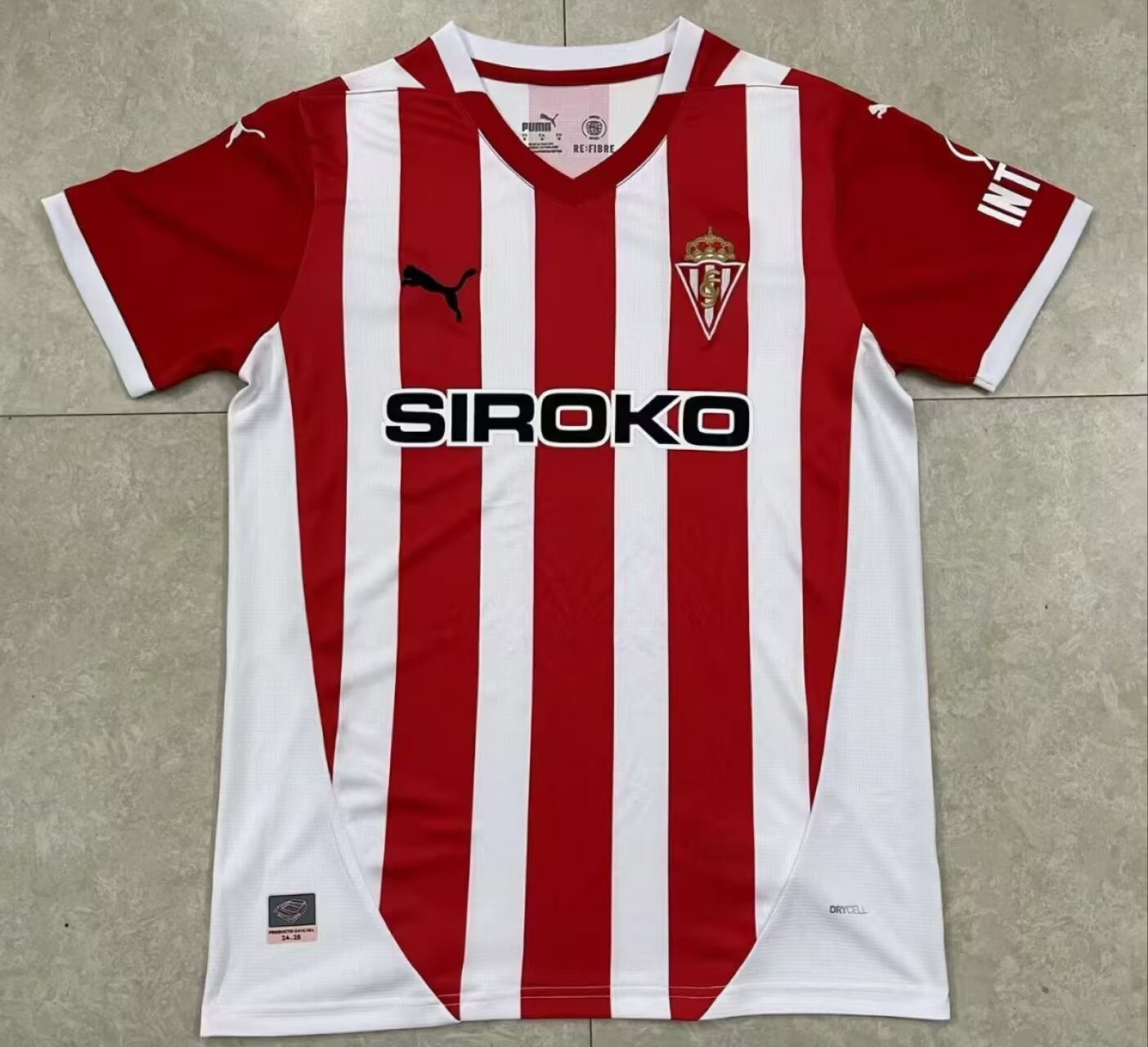 2024/25 Sporting de Gijón Home Red & White Thailand Soccer Jersey AAA-301/312