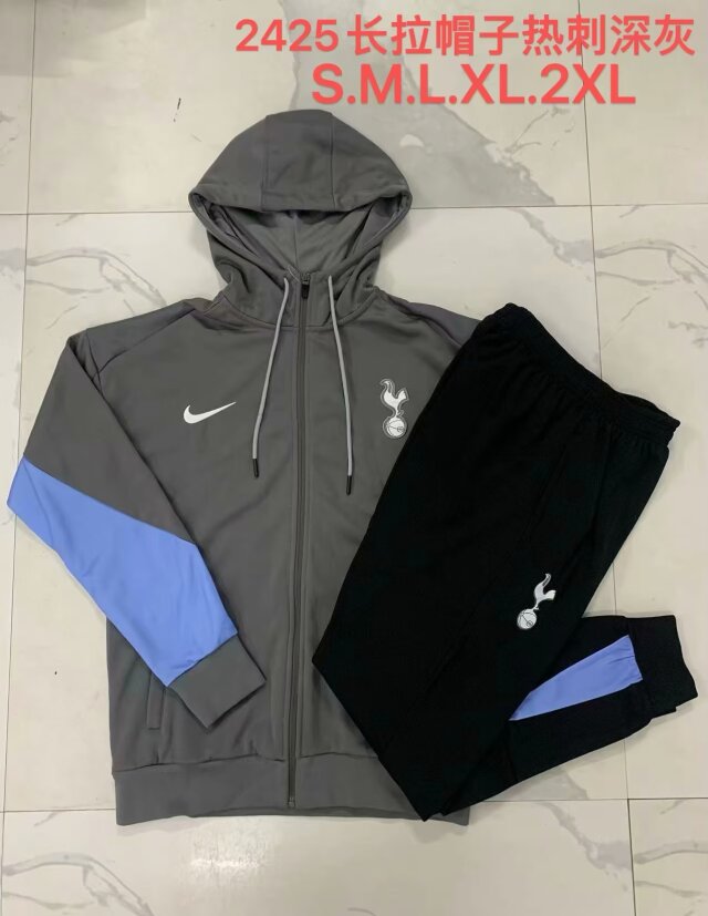 2024-2025 Tottenham Hotspur Dark Gray Jacket Uniform With Hat-815