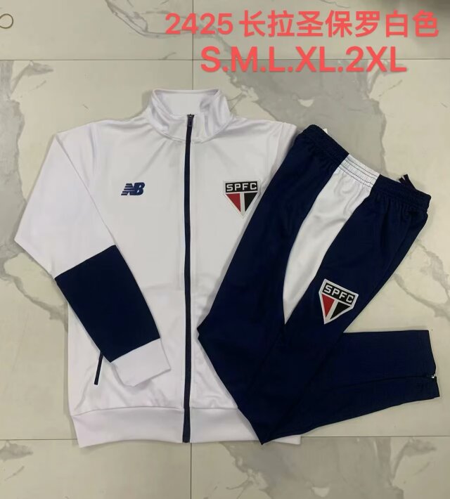 2024/25 Sao Paulo White Thailand Soccer Jacket Uniform-815