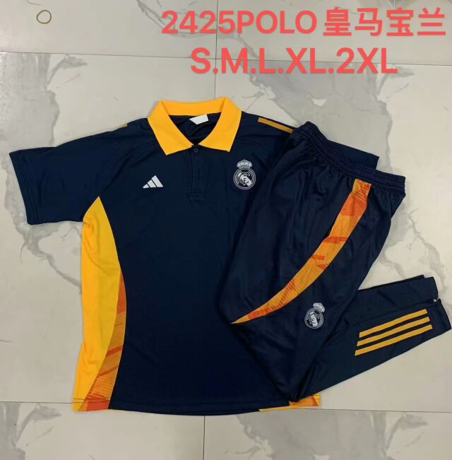 2024/25 Real Madrid Royal Blue Thailand Soccer Polo Uniform-815