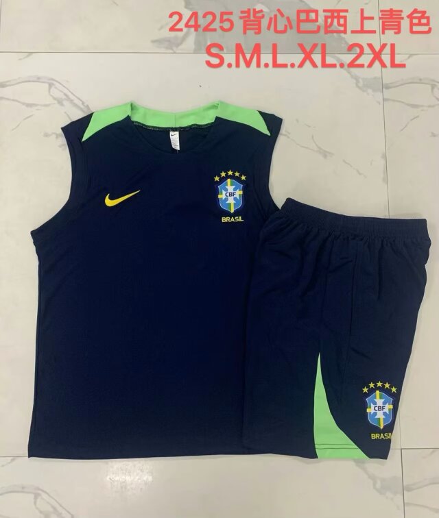 2024/25 Brazil Cyan Shorts-Sleeve Thailand Tracksuit Uniform-815