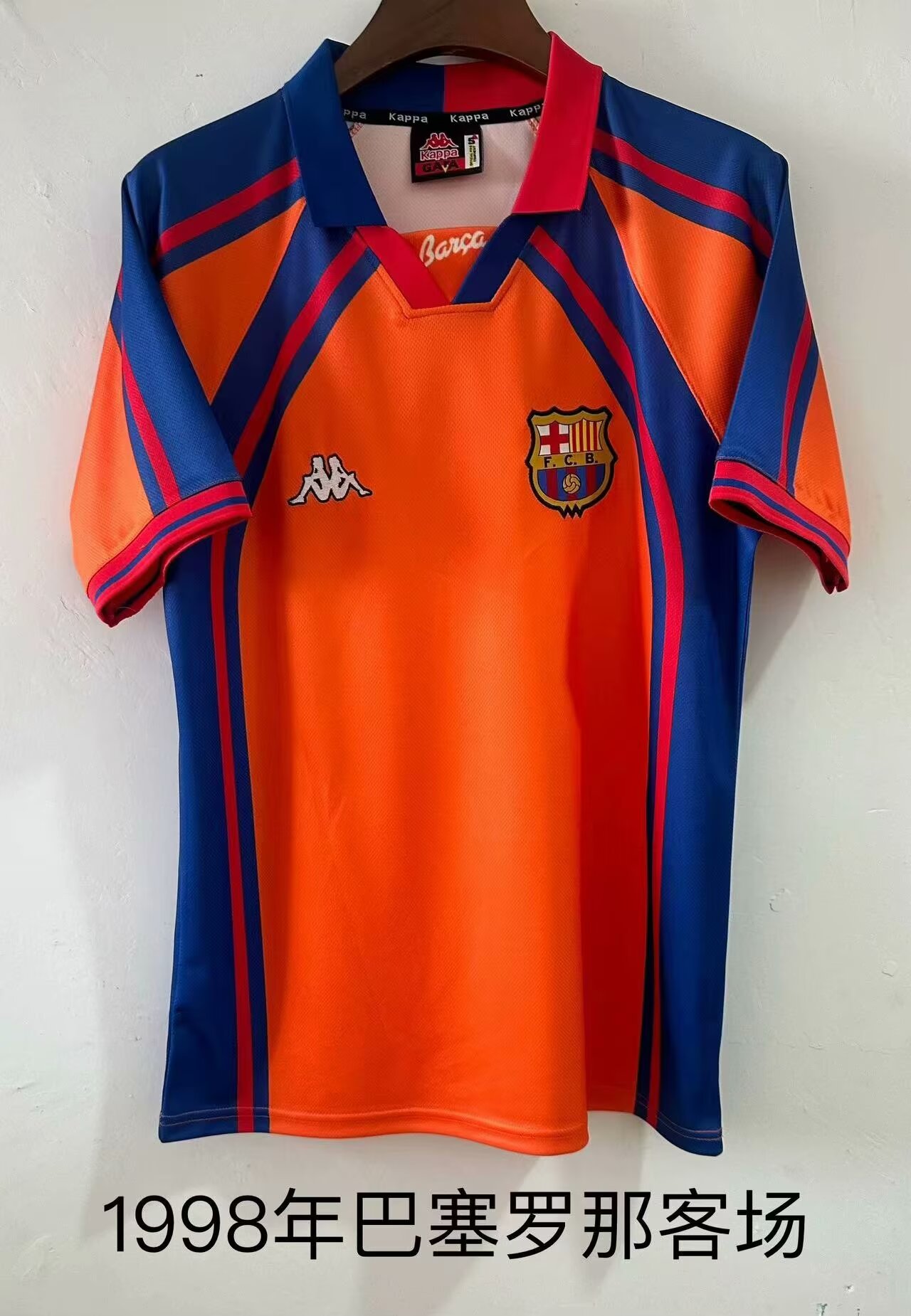 1998 Retro Version Barcelona Away Red Thailand Soccer Jerseys-709