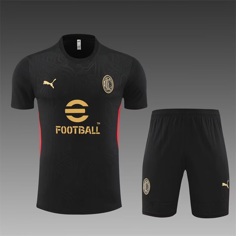 2024/25 AC Milan Black Shorts-Sleeve Tracksuit Uniform-801