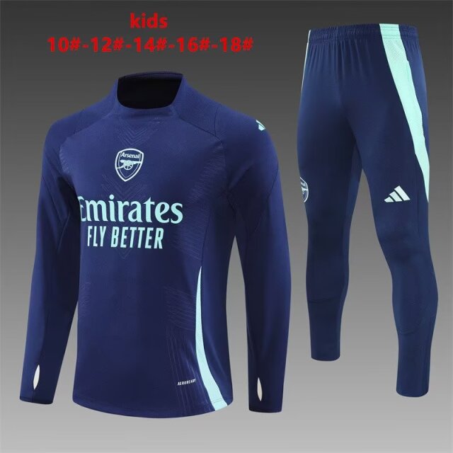 Player Version Kids 2024/25 Arsenal Royal Blue Kids/Youth Soccer Tracksuit Uniform-801