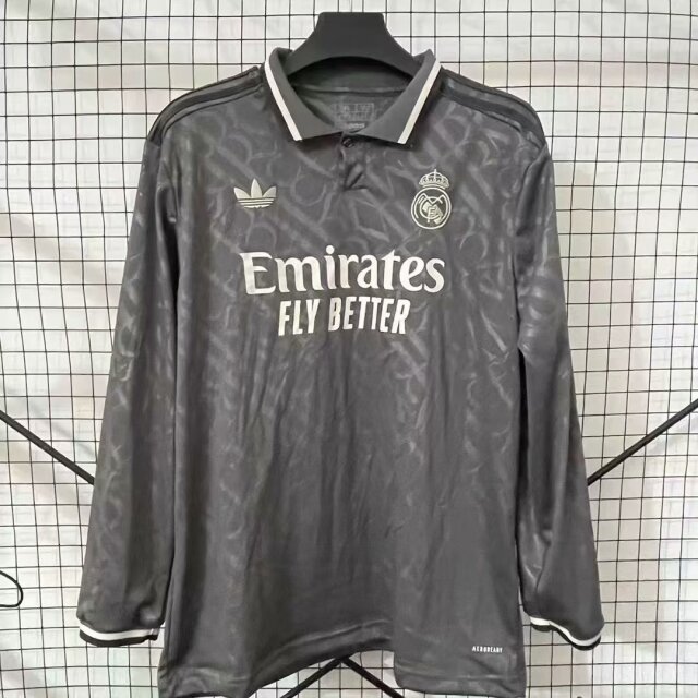 2024/25 Real Madrid 2nd Away Gray LS Thailand Soccer Jersey AAA-410