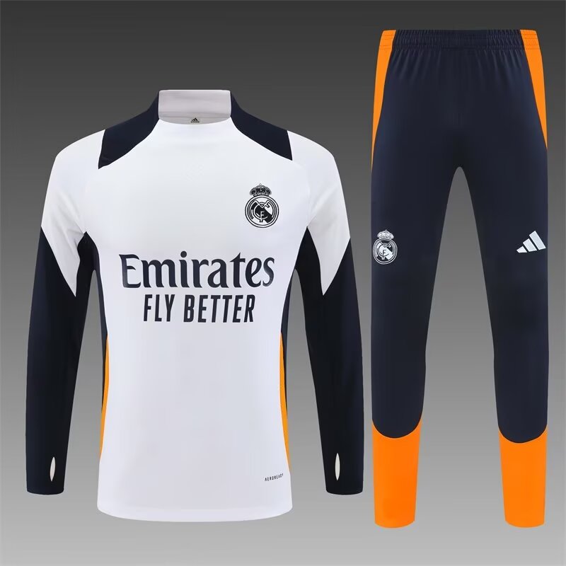 Player Version 2024/25 Rea Madrid White Soccer Tracksuit Uniform-801/GDP