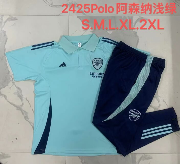 2024/25 Arsenal Light Green Thailand Polo Uniform-815