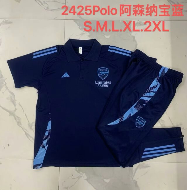 2024/25 Arsenal Royal Blue Thailand Polo Uniform-815