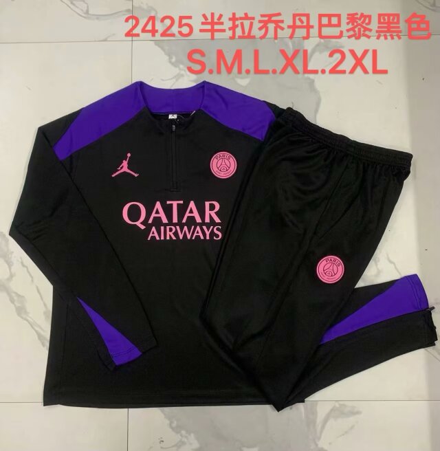 2024/25 Paris SG Black Thailand Soccer Uniform-815