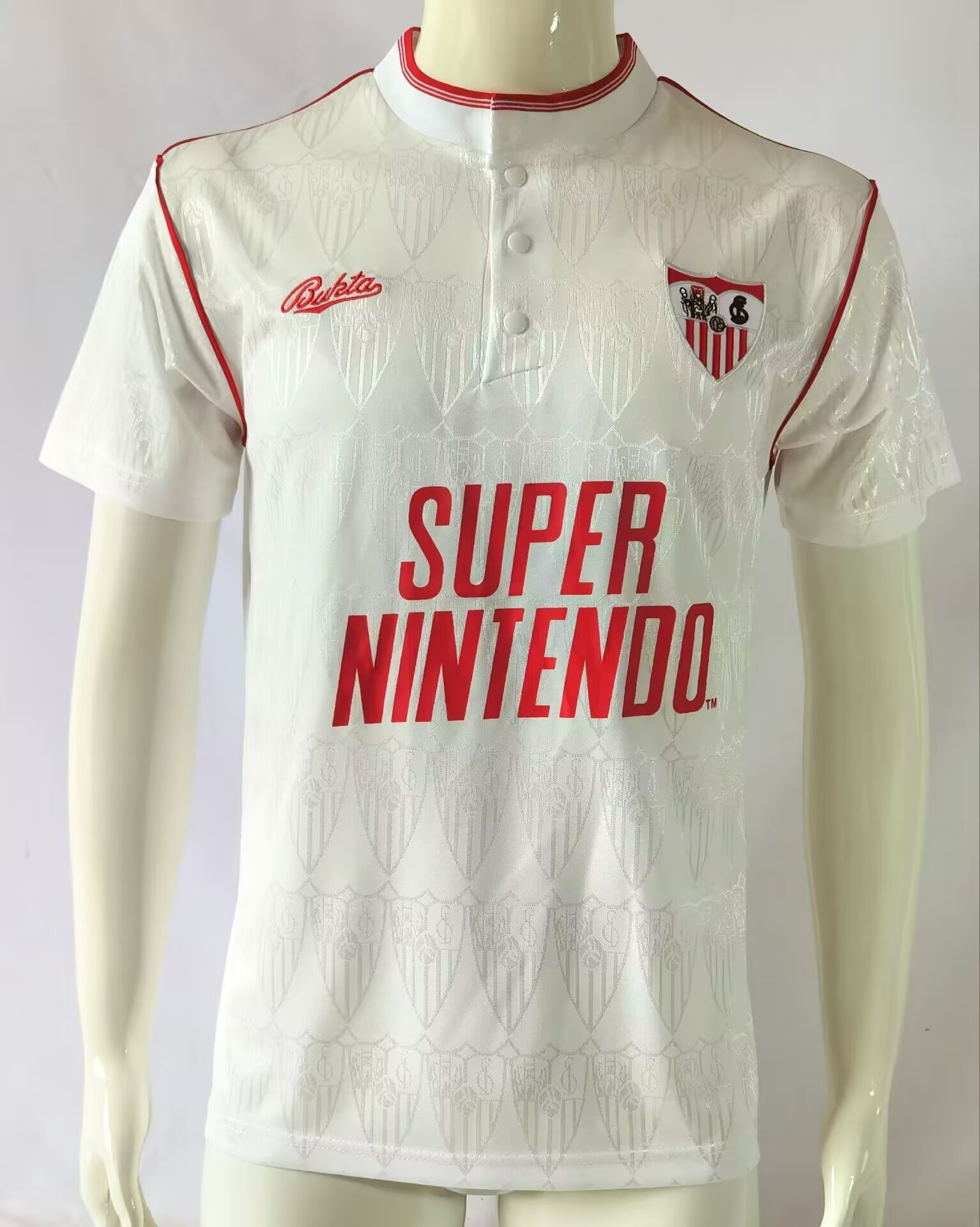 91/92 Retro Version Sevilla FC Home White Thailand Soccer Jersey AAA-503