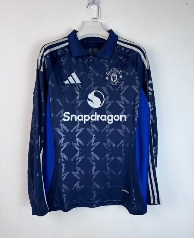 2024/25 Manchester United Away Royal Blue Thailand LS Soccer Jeesey AAA-410