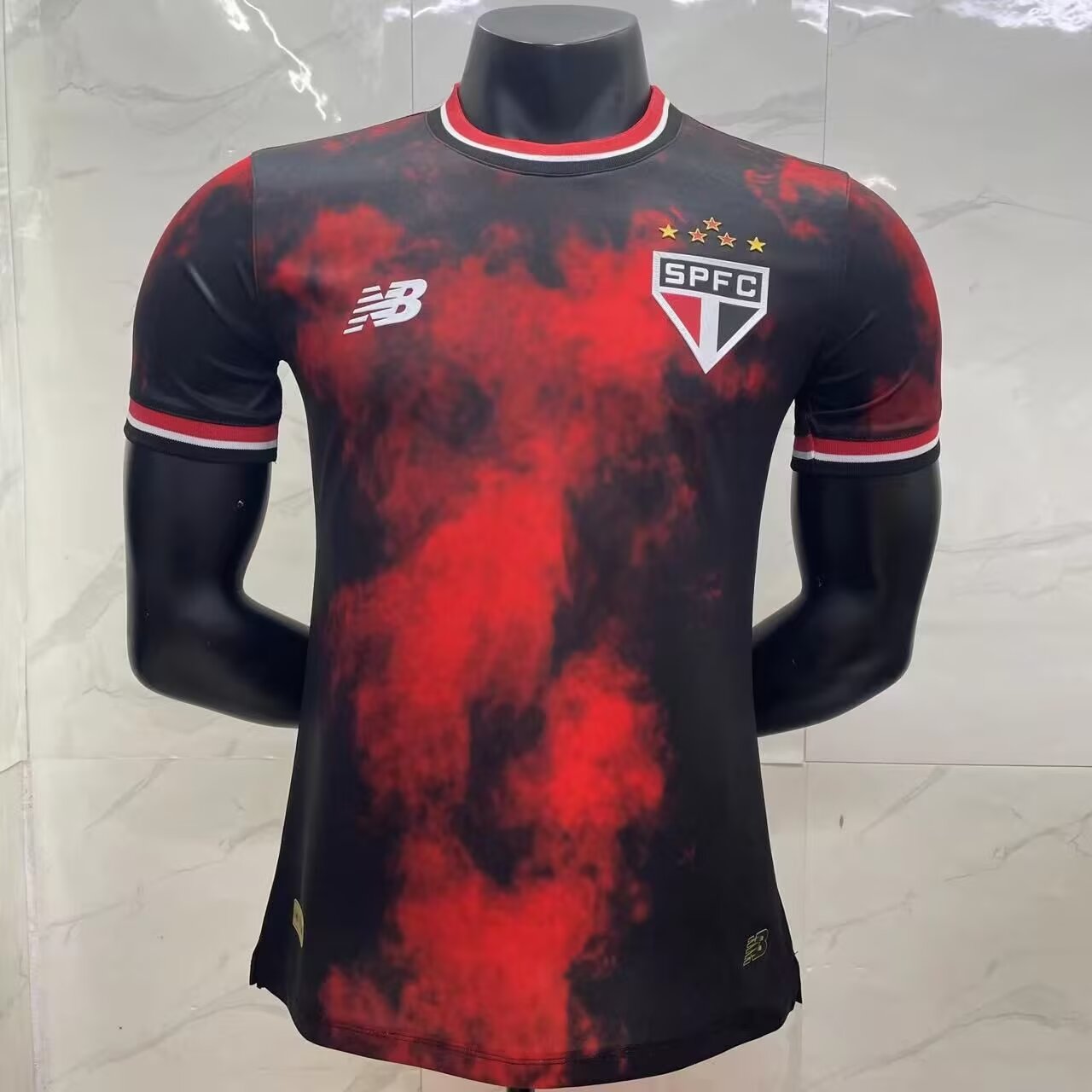 Player Version 2024/25 São Paulo FC 2nd Away Red & Black Thailand Soccer Jersey AAA-908