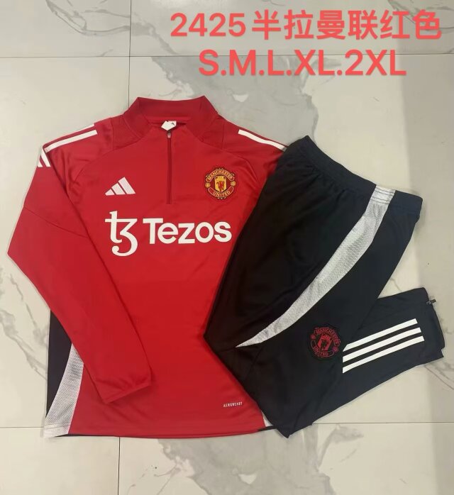 2024/25 Manchester United Red Thailand Tracksuit Uniform-815