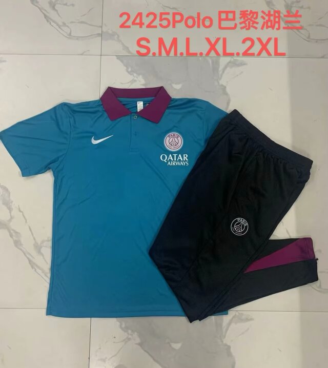 2024/25 Paris SG Lake Blue Thailand Polo Uniform-815