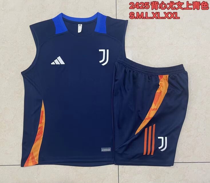 2024/25 Juventus Royal Blue Shorts-Sleeve Thailand Soccer Uniform-815