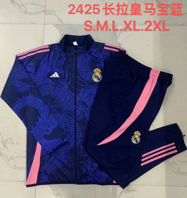 2024/25 Real Madrid Royal Blue Thailand Jacket Uniform-815