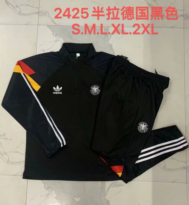 2024/25 Germany Black Thailand Soccer Tracksuit Uniform-815