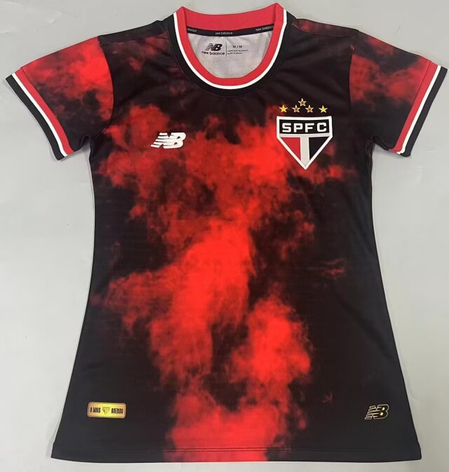 2024/25 Sao Paulo Futebol 2nd Away Red & Black Thailand Women Soccer Jersey AAA-908/SH