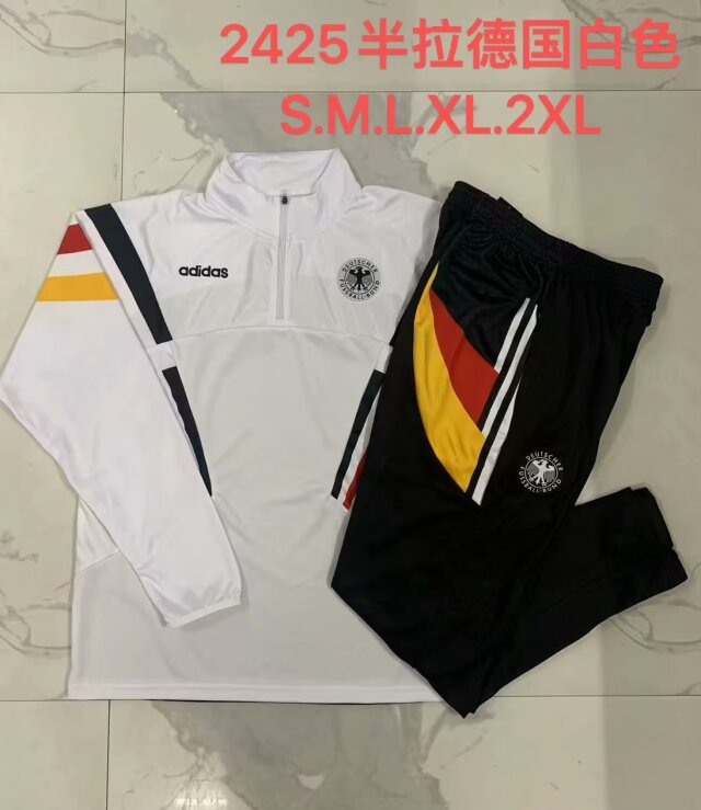 2024/25 Germany White Thailand Soccer Tracksuit Uniform-815