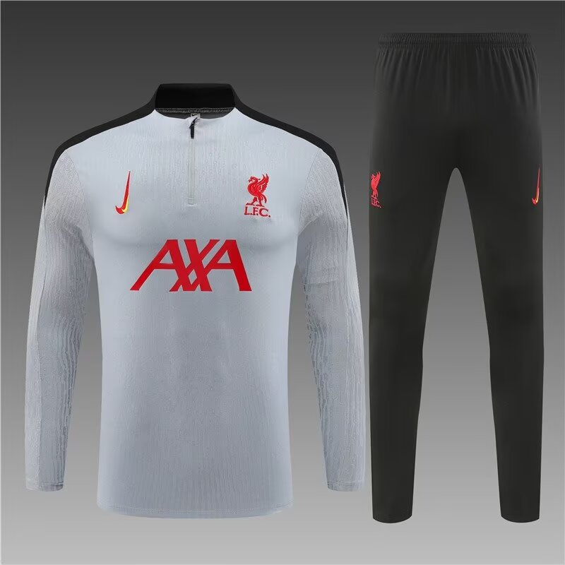 Player Version 2024/25 Liverpool Gray Soccer Tracksuit Uniform-801