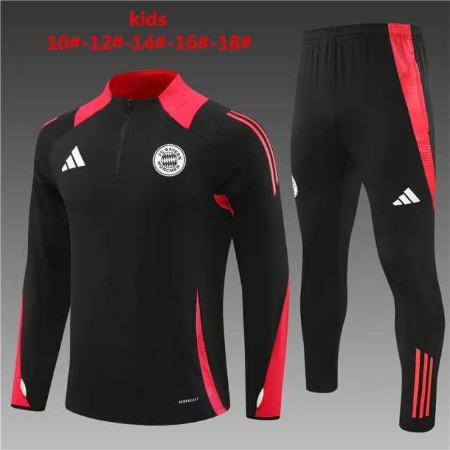 Kids 2024/25 Bayern München Black Kids/Youth Soccer Tracksuit Uniform-801